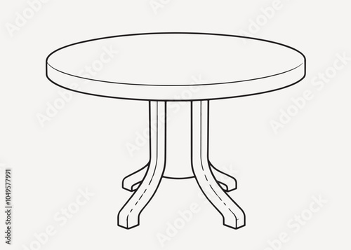 Minimalist round table illustration