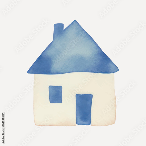 Simple watercolor house illustration