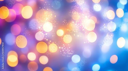 Colorful bokeh lights create a festive atmosphere at a nighttime celebration