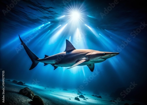 Great Hammerhead Shark Night Dive - Stunning Low Light Underwater Photography photo