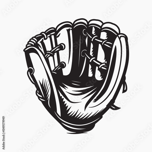 Vintage baseball glove illustration art