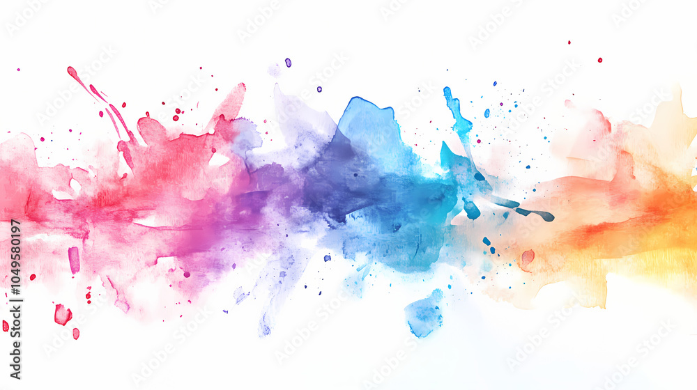 Obraz premium Abstract watercolor background with colorful splashes and textured brushstrokes. Ink and Wash Painting. Illustration