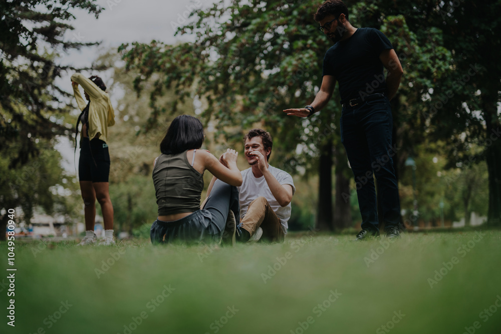 A group of students enjoying an outdoor sports class in a natural park setting, guided by their instructor. The scene captures movement, teamwork, and the joy of learning in nature. A group of students enjoying an outdoor sports class in a natural park setting, guided by their instructor. The scene captures movement, teamwork, and the joy of learning in nature.