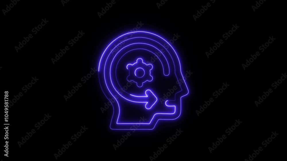 Glowing neon Continuity icon isolated on black background. HD Video motion graphic animation Glowing neon Continuity icon isolated on black background. HD Video motion graphic animation
