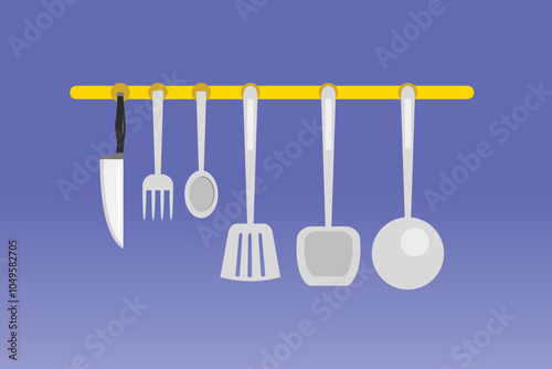 Kitchen tool concept. Colored flat vector illustration isolated.