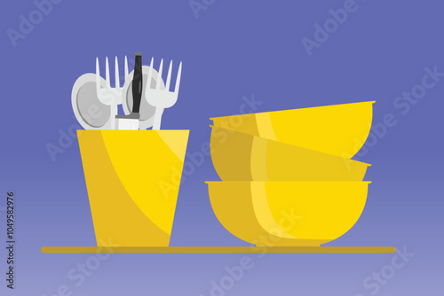 Kitchen tool concept. Colored flat vector illustration isolated.