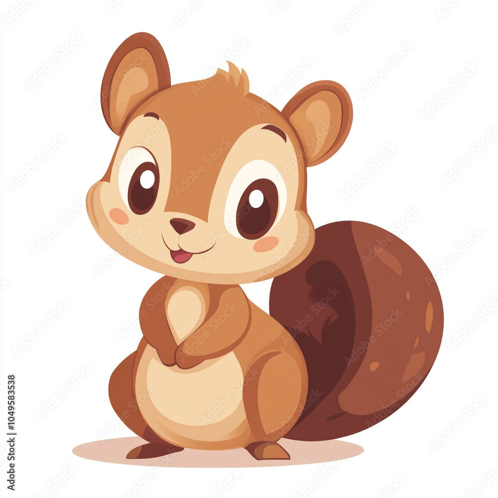 Obraz premium A cute cartoon squirrel with a big smile on its face. 