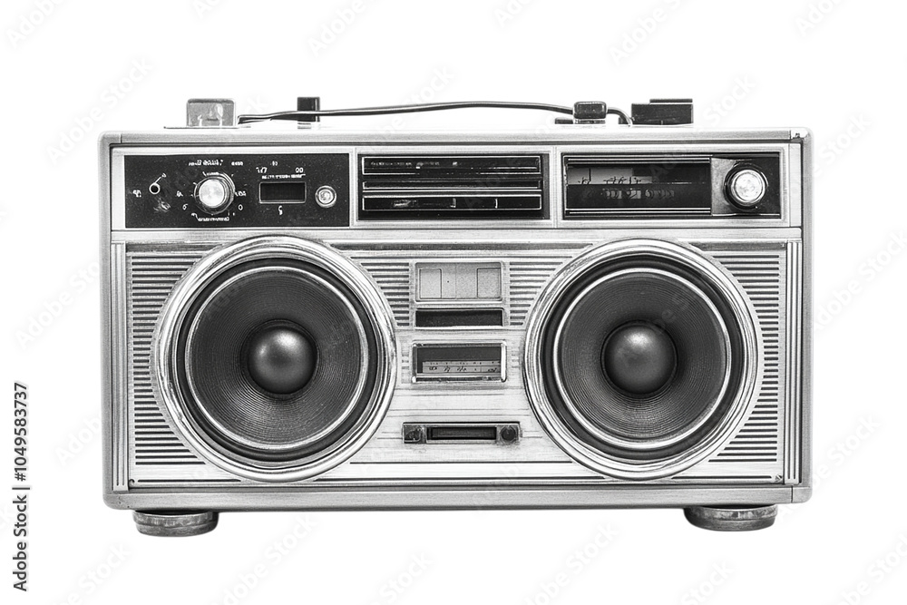 Retro Boombox Radio Stereo System with Powerful Speakers Retro Boombox Radio Stereo System with Powerful Speakers