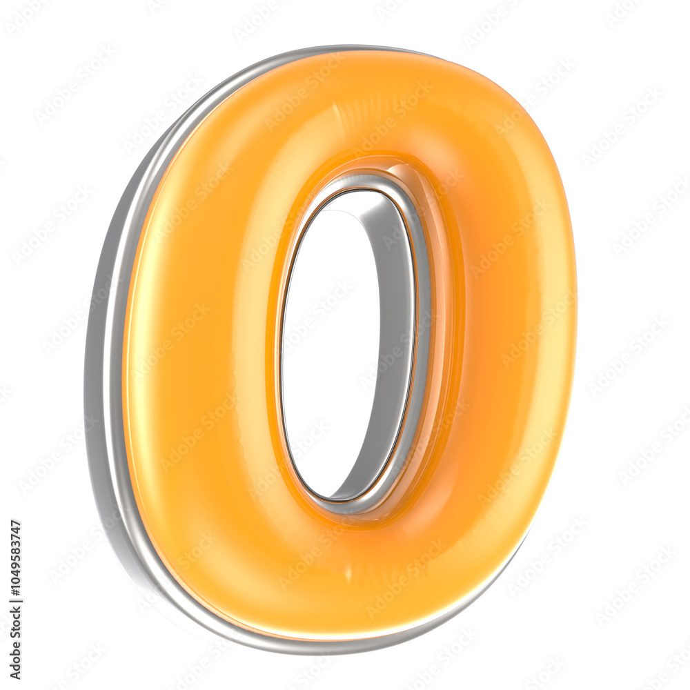 Number 3D Render Yellow Number 3D Render Yellow