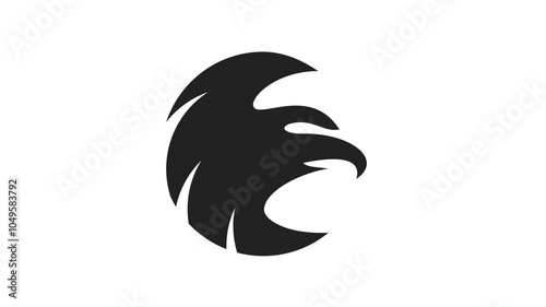 Eagle head in on white background. Eagle head logo animation