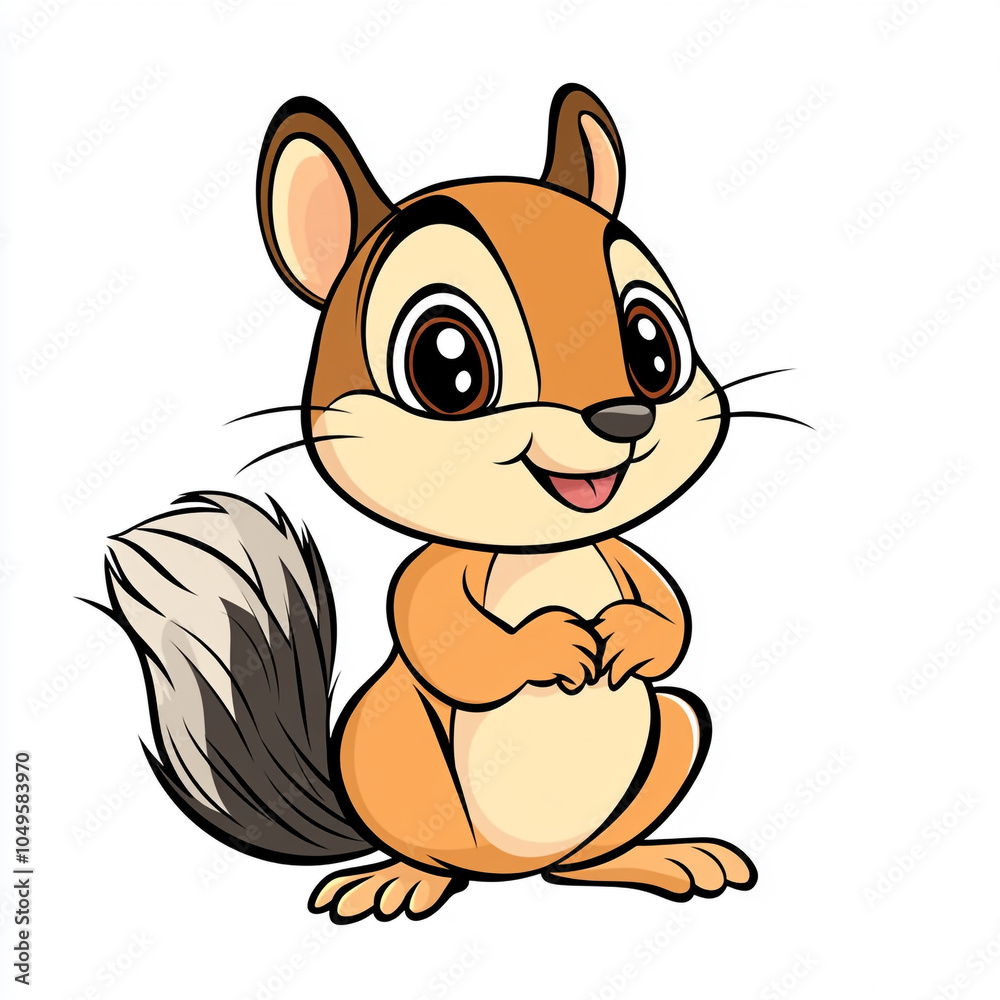 A cute cartoon squirrel with a big smile on its face.
A cute cartoon squirrel with a big smile on its face.