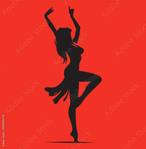 silhouette of a dancing girl