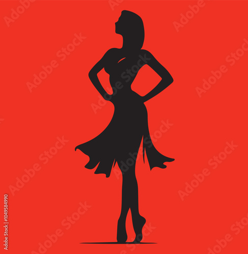 dancing girl vector silhouette 