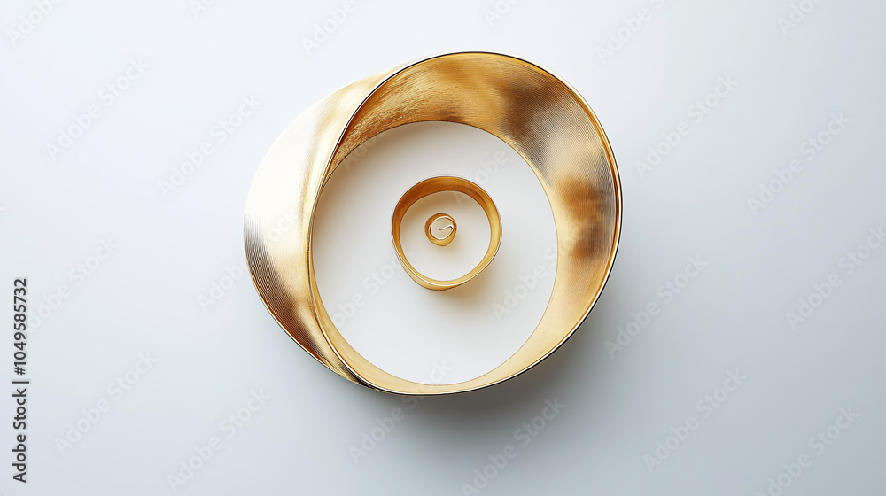 abstract gold circle and rings on white background minimalist design abstract gold circle and rings on white background minimalist design