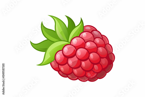 Delicious fruit raspberry vector art illustration