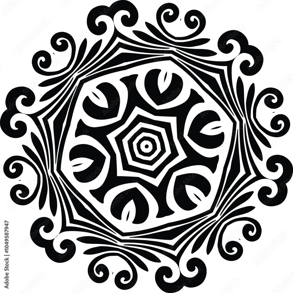 Simple Flower Mandala Pdf Circular Pattern in the Form of a Mandala Decorative Ornament in Ethnic Oriental Style.