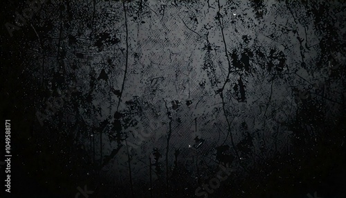 Dark Grunge Wall Texture with Black Stone Pattern