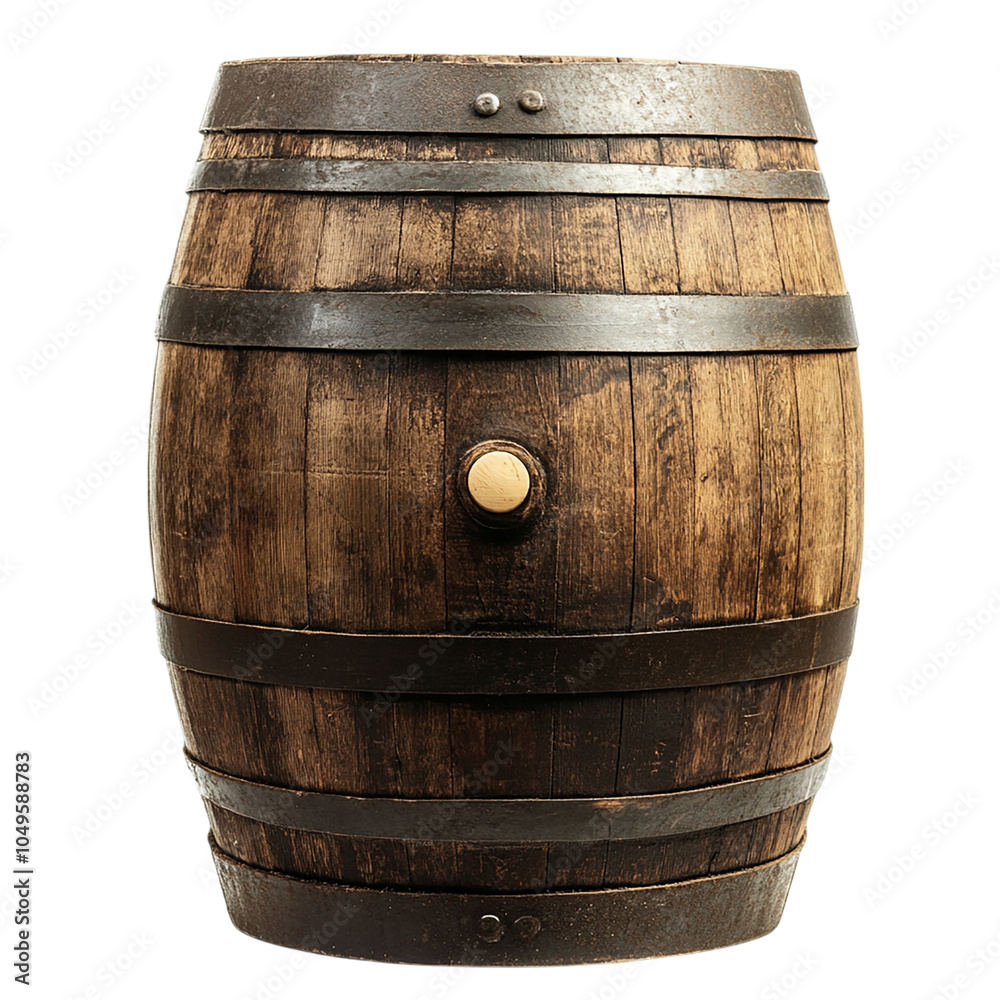 Obraz premium Vintage Wooden Barrel with Rustic Charm