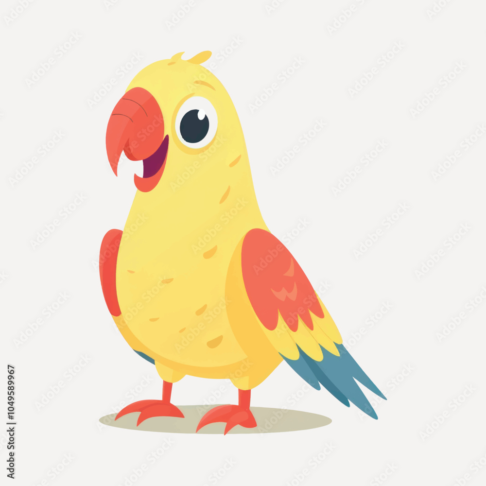 Obraz premium Colorful cartoon parrot illustration
