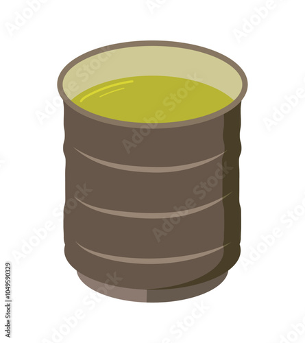 湯のみにいれたお茶のイラスト