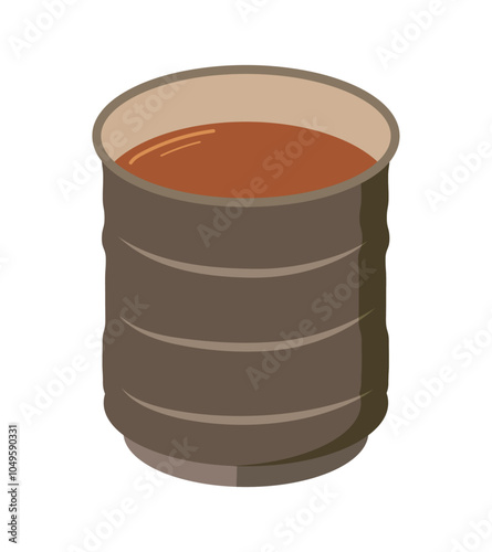 湯のみにいれたお茶のイラスト