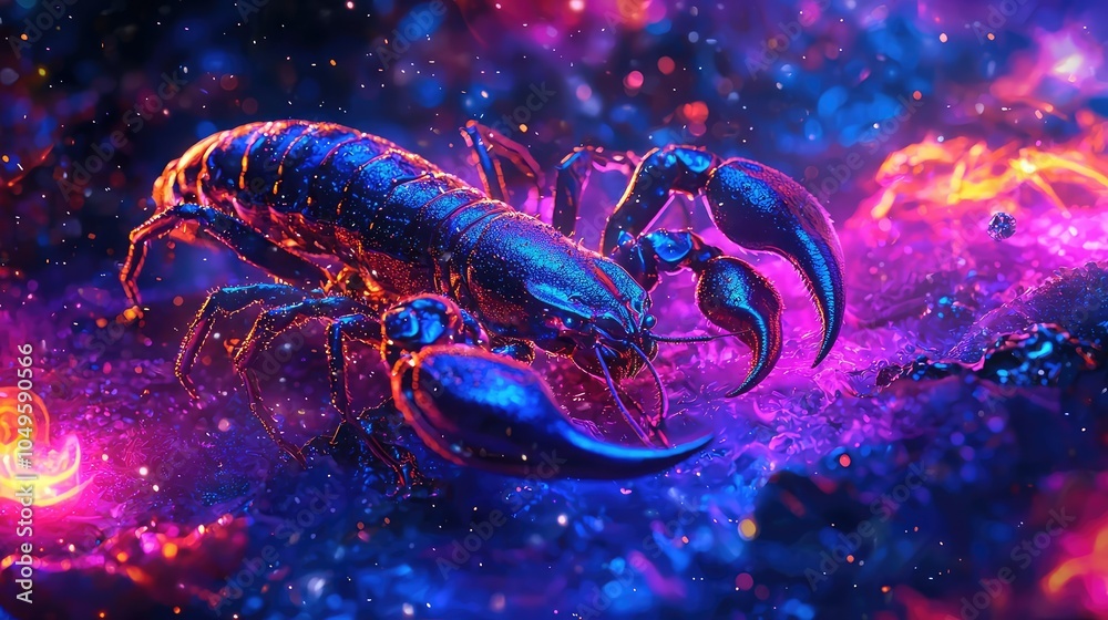 Dynamic Scorpio Zodiac Sign Illustration Dynamic Scorpio Zodiac Sign Illustration
