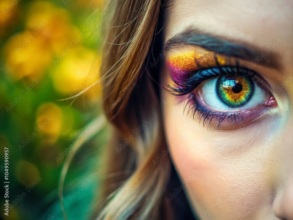 Fototapeta premium Macro Close-Up of Beautiful Eye Blinking in Slow Motion at 180 FPS for Stunning Visuals and Detail