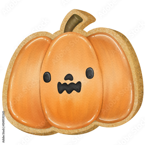 Halloween cookie. Pumpkin shaped cookies photo