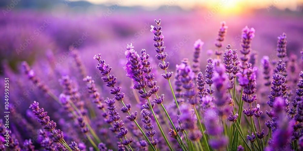 Obraz premium A field of purple lavender plants swaying in the breeze, natural scenery, rural charm, rolling hills, flower meadow, lavender fields