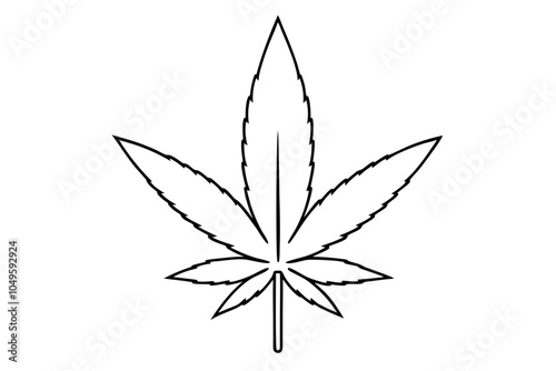 Cannabis leaves | isolated vector silhouette illustration on white background