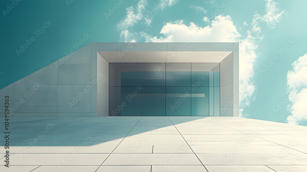 Obraz premium Minimalist Architectural Design of a Modern Building with Clean Lines and Open Spaces