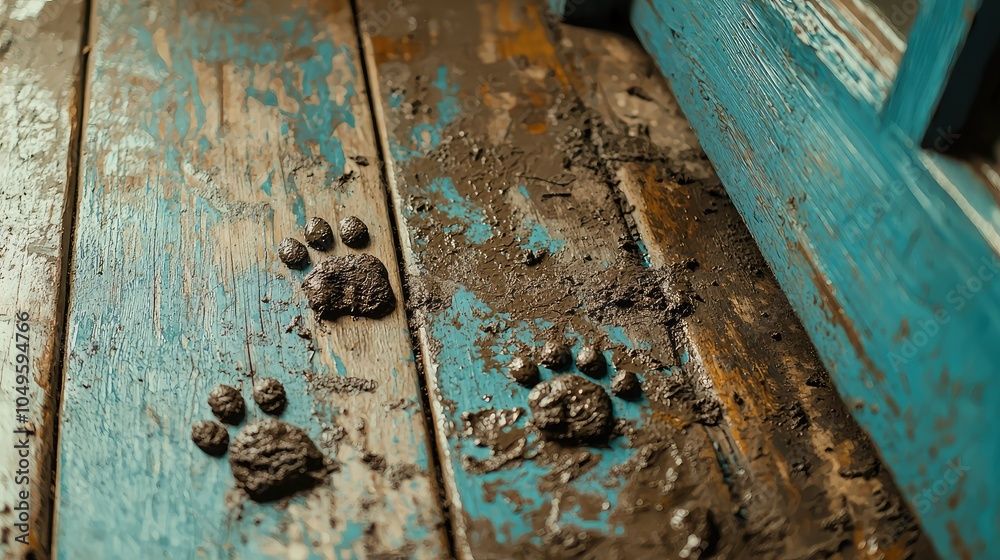 Muddy Paw Prints Leading into a House Muddy Paw Prints Leading into a House
