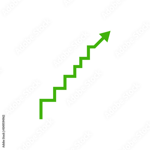 green arrow line increasing growing up business growth high stats vector illustration 
