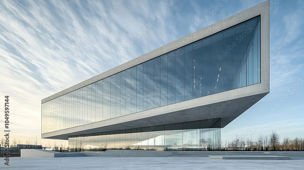Modern Urban Architecture Featuring Minimalist Glass Facade in a Contemporary Cityscape Modern Urban Architecture Featuring Minimalist Glass Facade in a Contemporary Cityscape