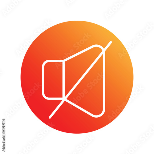 mute gradient icon with white background vector stock illustration