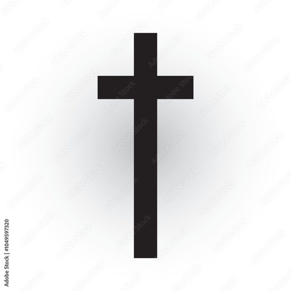 Metallic Christian Cross icon. Simple Christian Cross symbol shape vector illustration. Metallic Christian Cross icon. Simple Christian Cross symbol shape vector illustration.