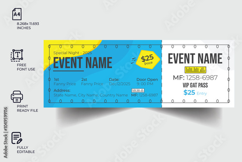 Concert, cinema, airline and football ticket templates. Collection of tickets mock up for entrance to different events. Creative tickets isolated on white background