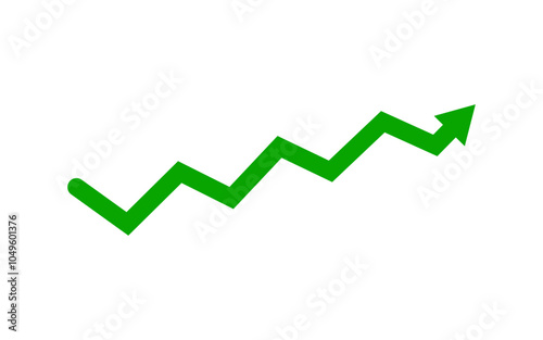 green arrow graph going up finance business growth high top concept vector illustration 