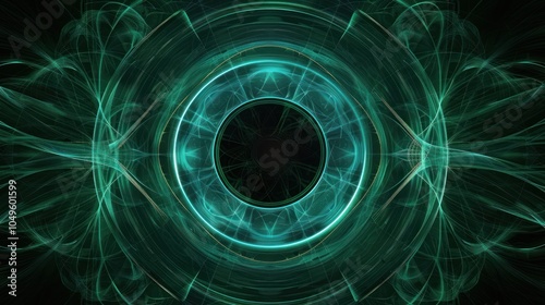 Abstract Green and Black Circular Design