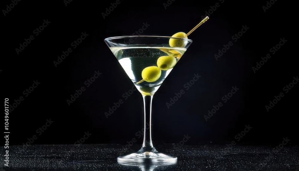 classic martini on black background classic martini on black background