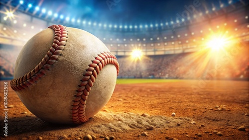 Close-Up of an American Baseball for Sport-Themed Greeting Cards, Headers, Websites, and Flyers for Championship Game Promotions