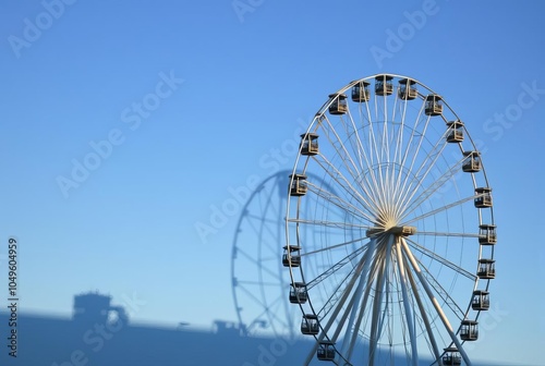 Shadow of a Ferris Wheel A Ferris wheel slowly turning casting s