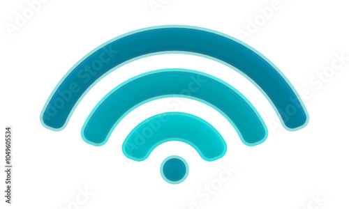 3d logo of the wireless internet, wifi symbol isolated on white background