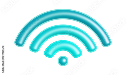 3d logo of the wireless internet, wifi symbol isolated on white background