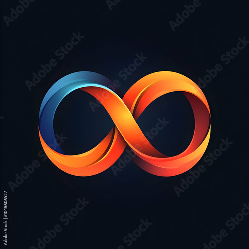 Two-Tone Infinity Logo with Interlocking Loops Representing Continuity and Connection