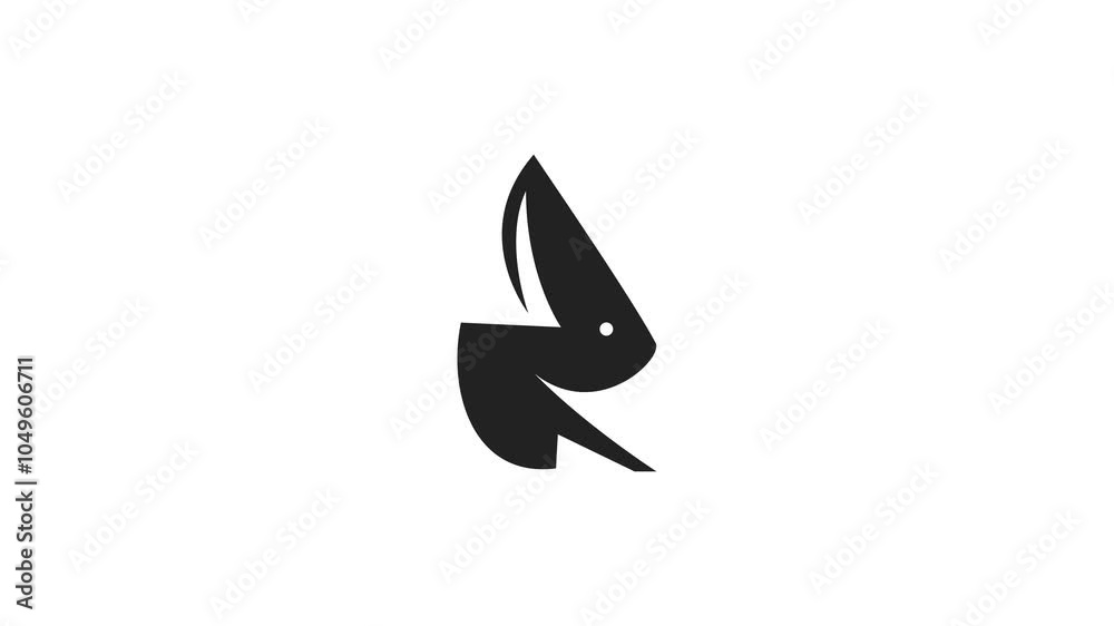 cute rabbit icon video animation, cute rabbit with big ears animation in alpha channel video cute rabbit icon video animation, cute rabbit with big ears animation in alpha channel video