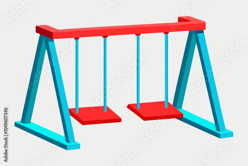 Vector illustration of swing and playground icon