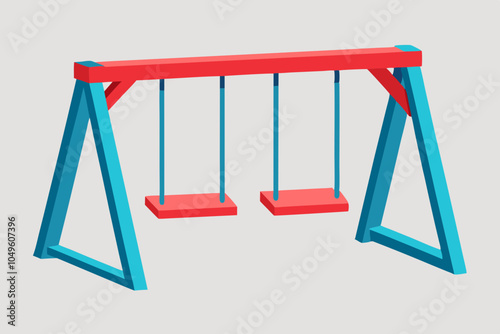 Vector illustration of swing and playground icon