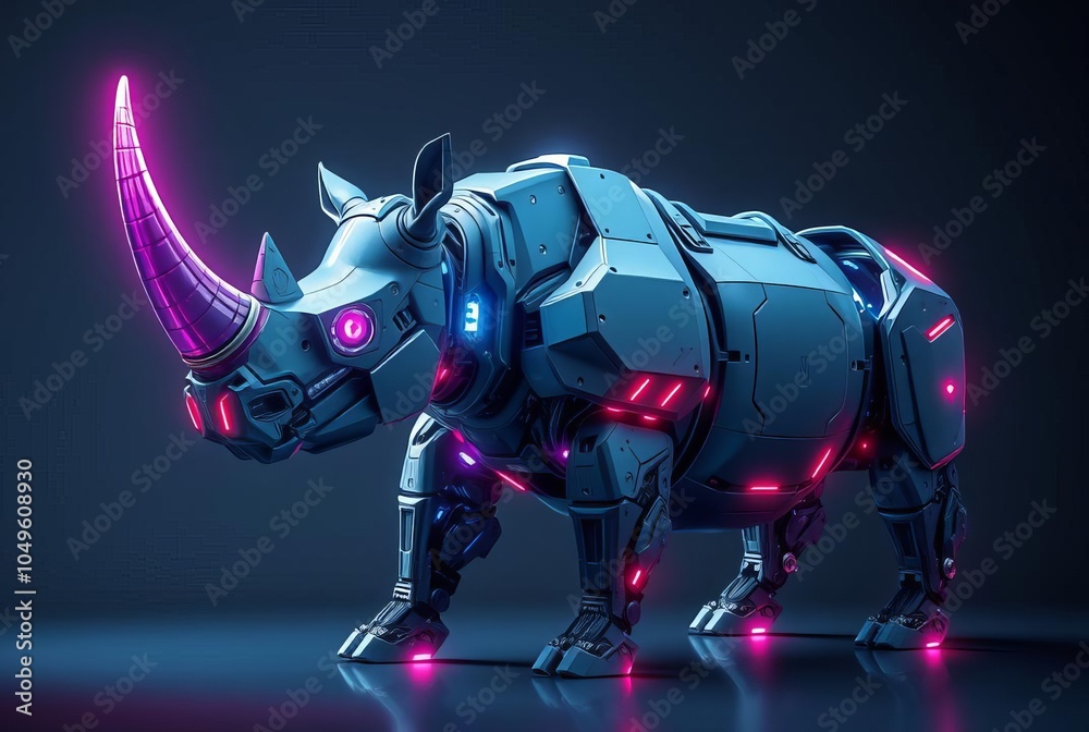 Cybernetic Rhinoceros with Holographic Horn Cybernetic Rhinoceros with Holographic Horn