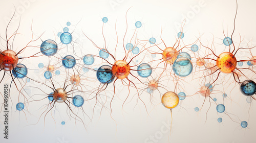 Photos of Brain Technology Synapses Isolated on white background 